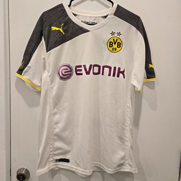 Authentic Puma Borussia Dortmund BVB Away Jersey Sz L 2014-15 Men's Soccer Shirt - Picture 1 of 12